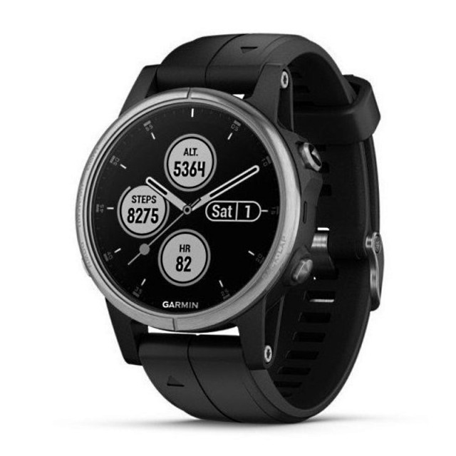 Garmin Fenix 5S Plus Silver Optic, black band