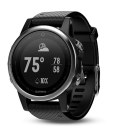 Garmin Fenix 5S ασημί, μαύρο λουράκι