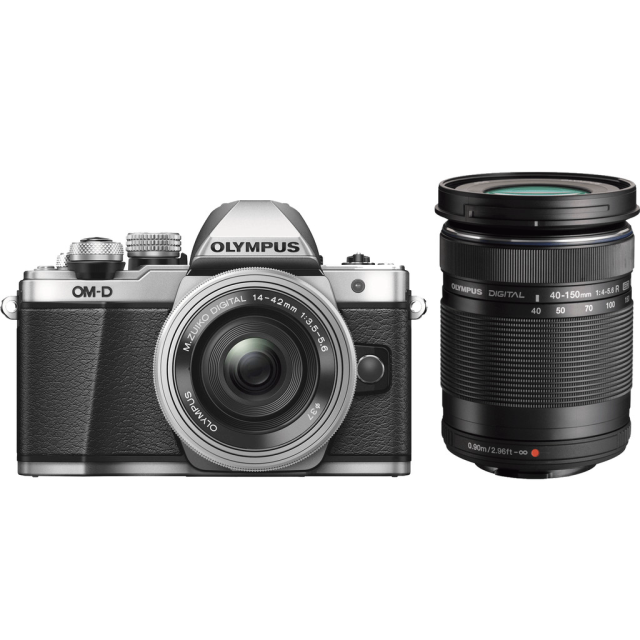 Olympus OM-D E-M10 Mark II stříbrná+ 14-42mm IIR + 40-150mm R