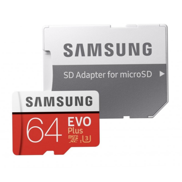Samsung microSDXC Card 64 GB EVO Plus 100 MB/s (SD Adapter), MB-MC64GA