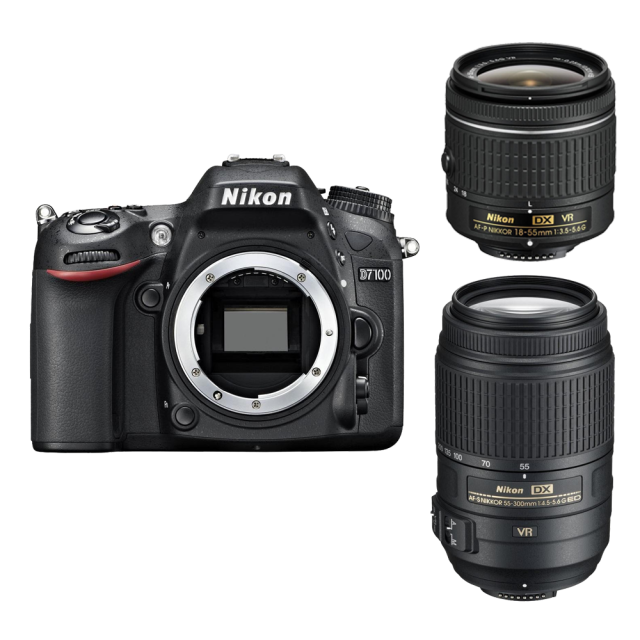 Nikon D7100 + 18-55 AF-P VR + 55-300 AF-S DX VR