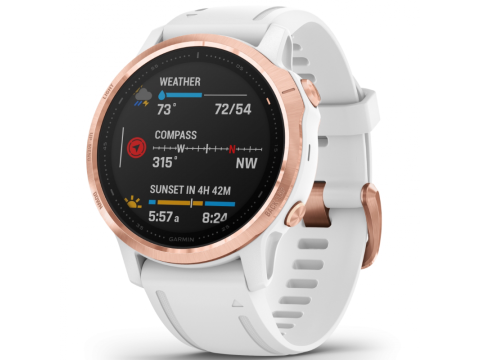 Garmin Fenix 6S PRO Glass, RoseGold/White Band