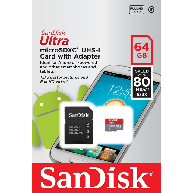 SanDisk microSDXC 64GB Class 10 UHS-I