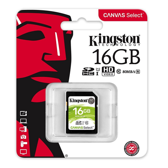 Kingston SDHC Canvas Select 16GB UHS-I U1