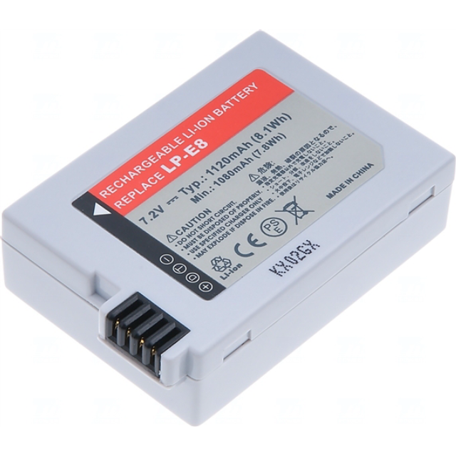 T6 power Canon LP-E8, 1120mAh battery