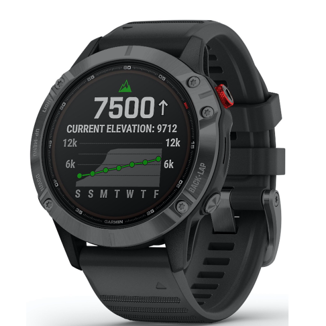 Garmin Fenix 6 Pro Solar, Slate Gray With Black Band