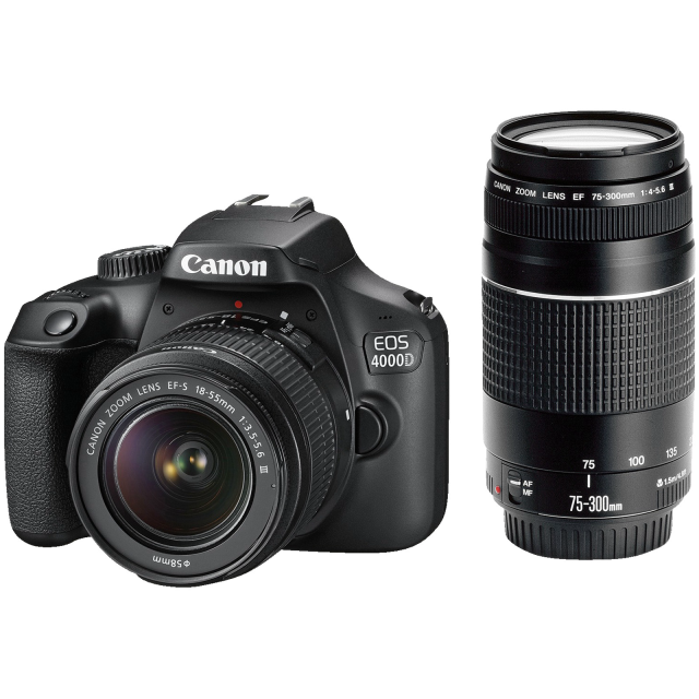 Canon EOS 4000D + EF-S 18-55 DC III + EF 75-300 DC III