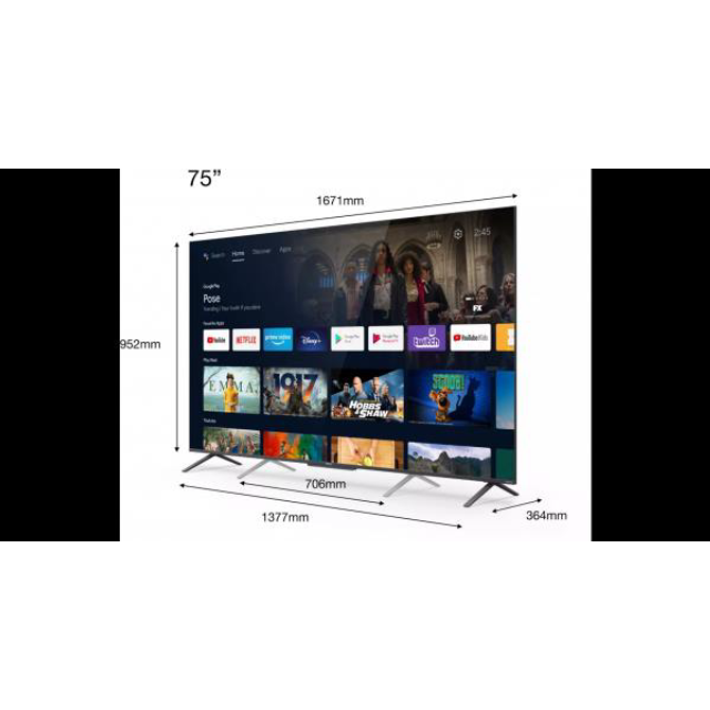 TCL TV 75C725, 75", 4K Ultra HD, DVB-T2/C/S2