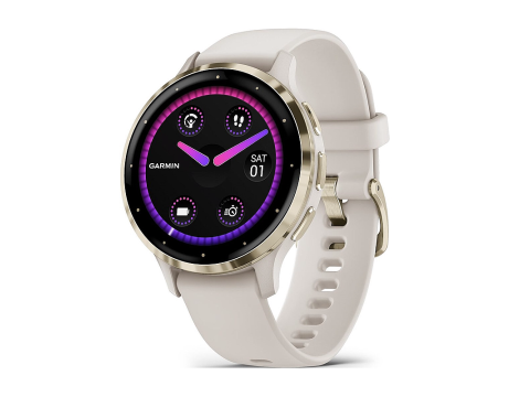 Garmin Venu 3S, Cream Gold/Ivory Silicone Band