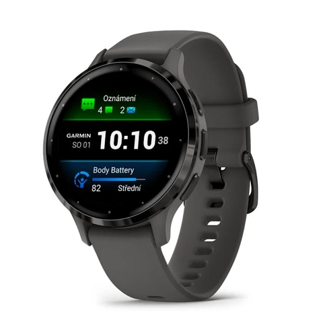 Garmin Venu 3S, Slate/Gray, Silicone band