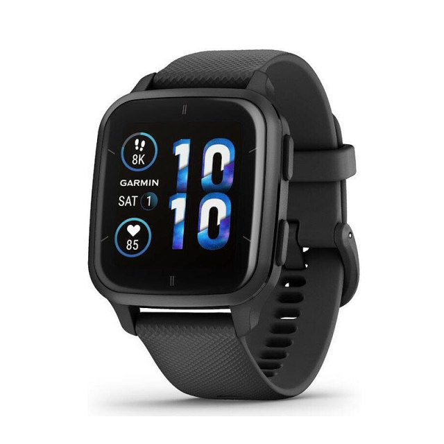 Garmin Venu Sq 2 Music Slate / Black Silicone Band