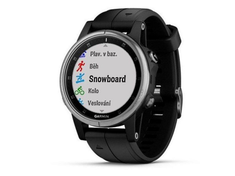 Garmin Fenix 5S Plus Silver Optic, black band.Picture2