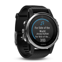 Garmin Fenix 5S ασημί, μαύρο λουράκι.Picture2