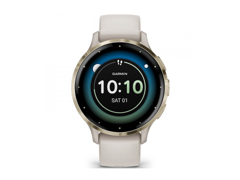 Garmin Venu 3S, Cream Gold/Ivory Silicone Band.Picture2