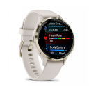 Garmin Venu 3S, Cream Gold/Ivory Silicone Band.Picture3