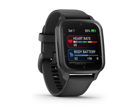 Garmin Venu Sq 2 Music Slate / Black Silicone Band.Picture4